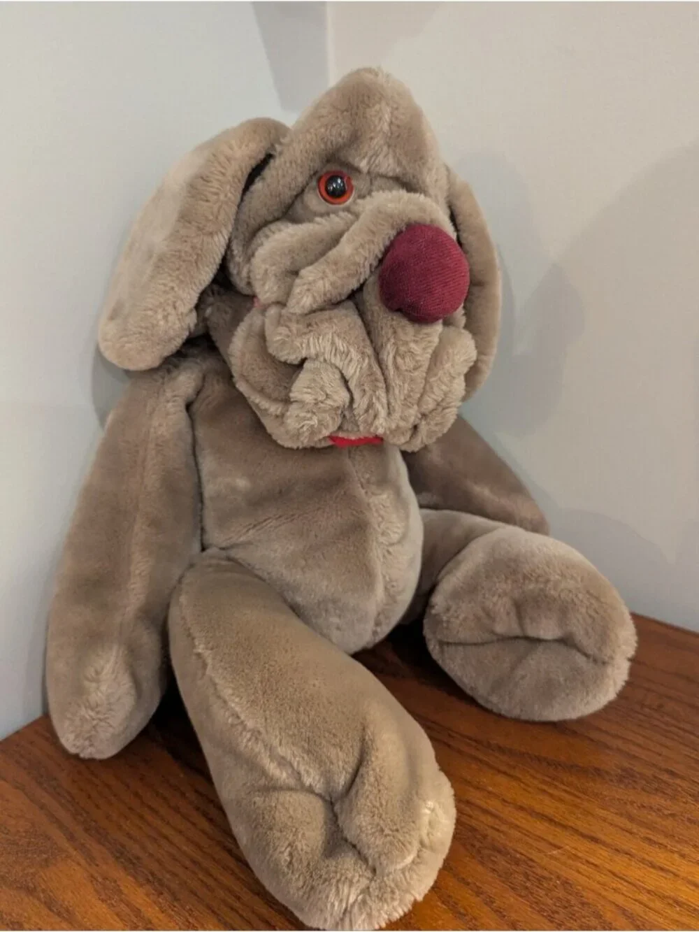 Wrinkles Dog Puppet vintage stuffed Toy Dog By Ganz 20